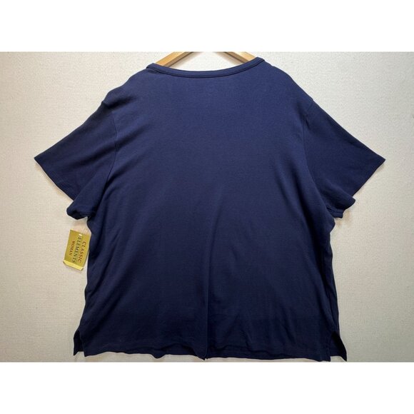 NEW Classic Elements Womens 2 Button Up Cardigan Size 24-26W Navy Embroidered - Picture 8 of 10